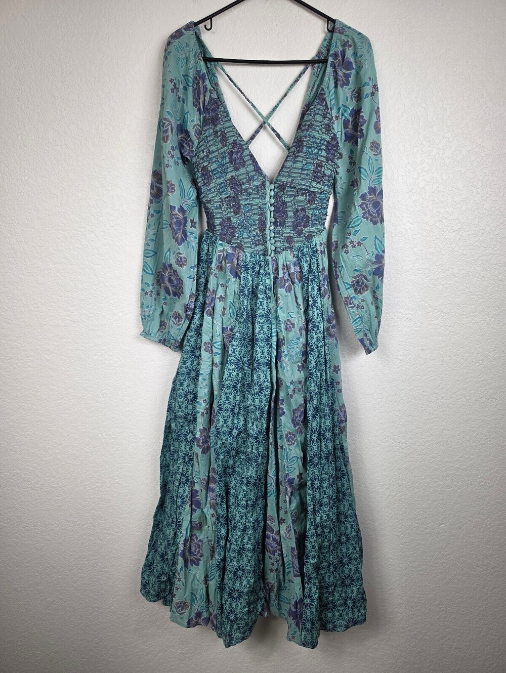 Free People Floral Long Sleeve Maxi Dress Medium